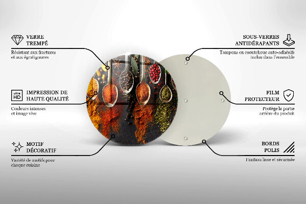 Steklena podloga za rezanje Žlice z začimbami