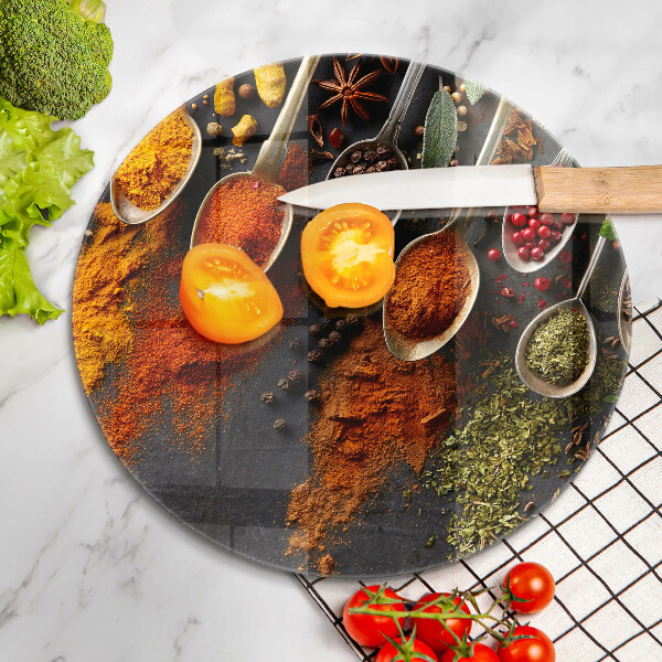 Steklena podloga za rezanje Žlice z začimbami