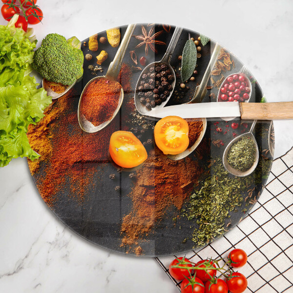 Steklena podloga za rezanje Žlice z začimbami