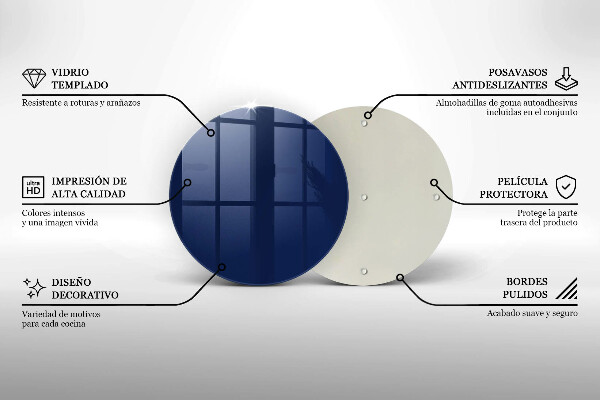 Steklena podloga za rezanje Modra barva
