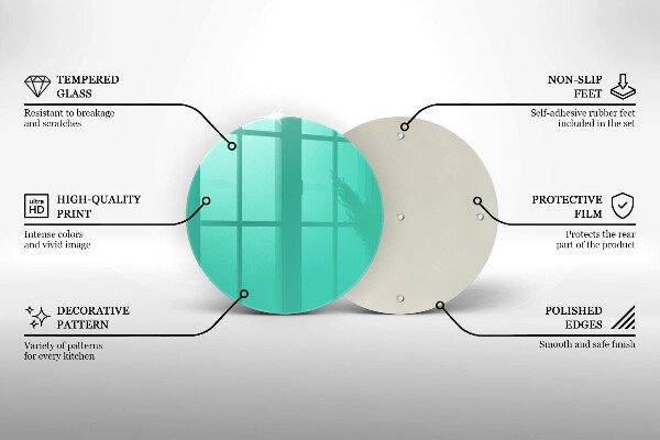 Steklena podloga za rezanje Zelena barva