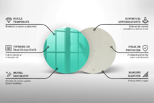 Steklena podloga za rezanje Zelena barva