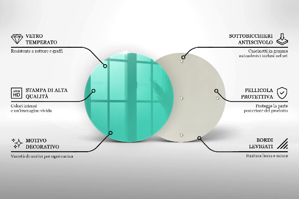Steklena podloga za rezanje Zelena barva