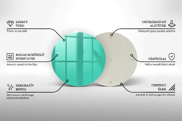 Steklena podloga za rezanje Zelena barva