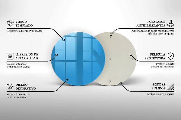 Steklena podloga za rezanje Modra barva