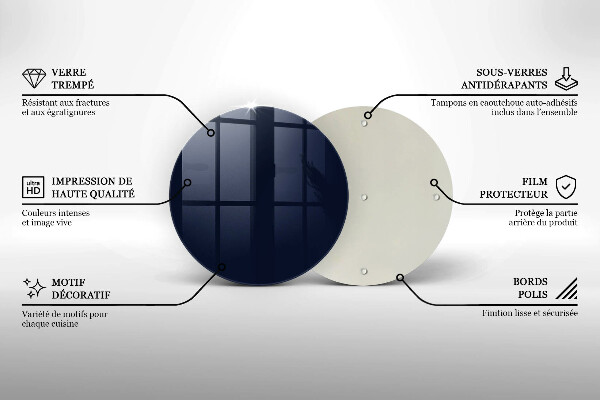 Steklena podloga za rezanje mornarsko modra