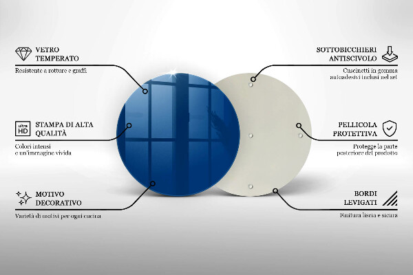 Steklena podloga za rezanje Modra barva