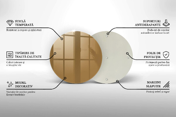 Steklena podloga za rezanje Bež barva