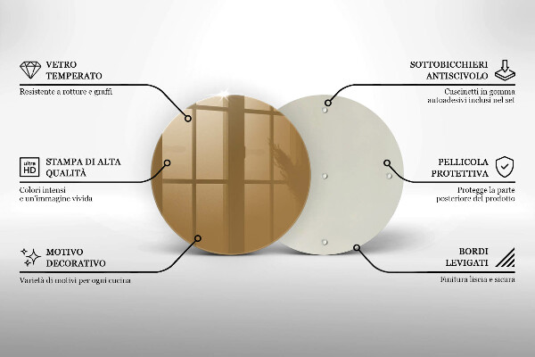 Steklena podloga za rezanje Bež barva