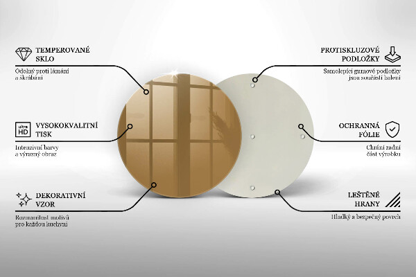 Steklena podloga za rezanje Bež barva