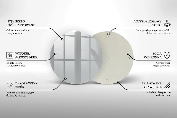 Steklena podloga za rezanje Siva barva