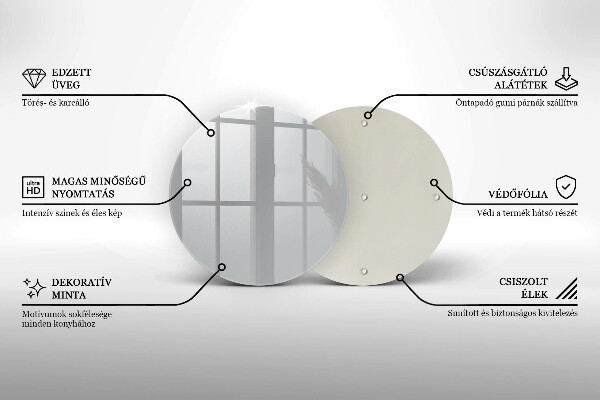 Steklena podloga za rezanje Siva barva
