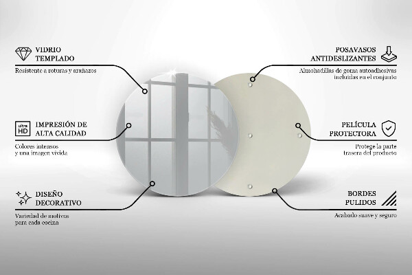 Steklena podloga za rezanje Siva barva