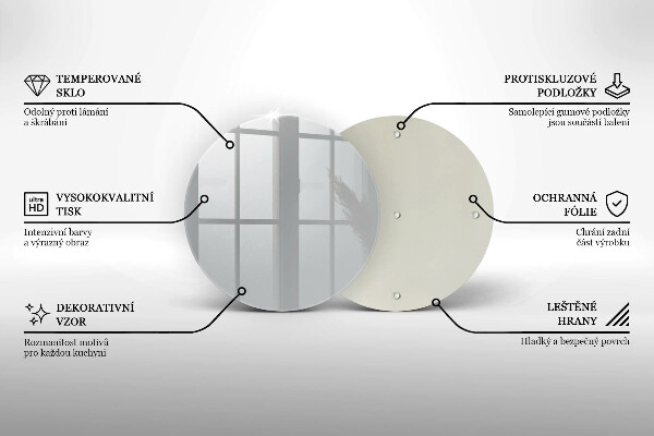 Steklena podloga za rezanje Siva barva