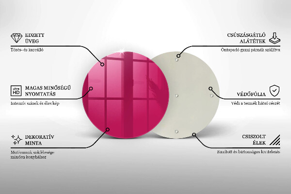 Steklena podloga za rezanje Roza barva
