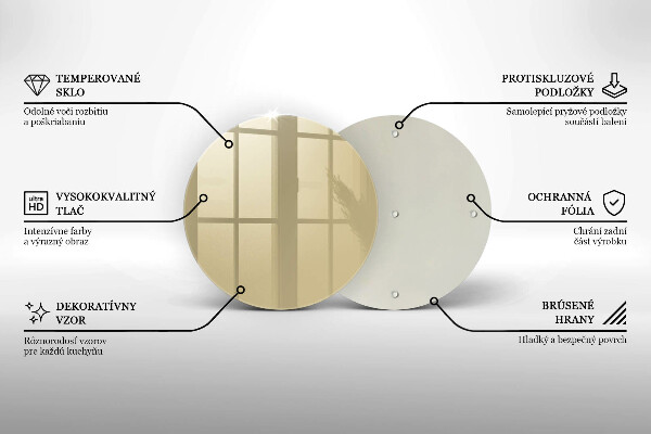 Steklena podloga za rezanje Bež barva