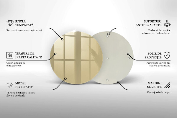 Steklena podloga za rezanje Bež barva