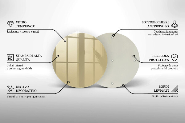 Steklena podloga za rezanje Bež barva