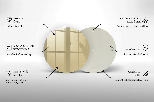 Steklena podloga za rezanje Bež barva