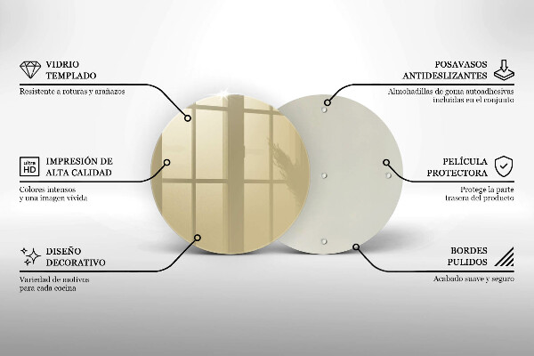 Steklena podloga za rezanje Bež barva
