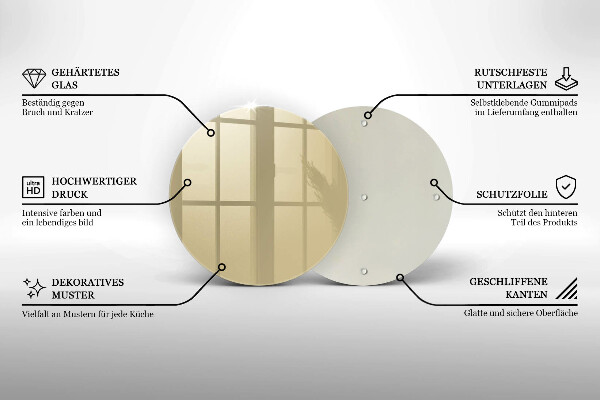 Steklena podloga za rezanje Bež barva