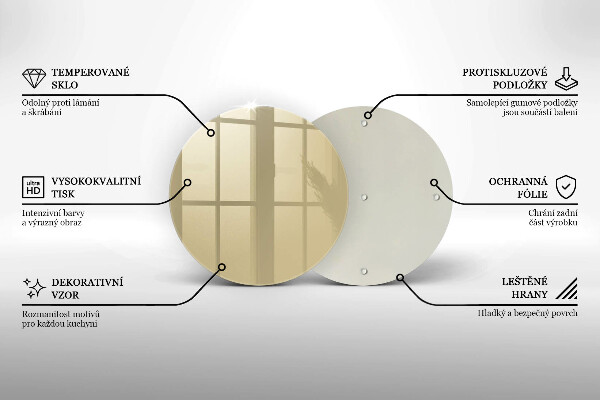 Steklena podloga za rezanje Bež barva