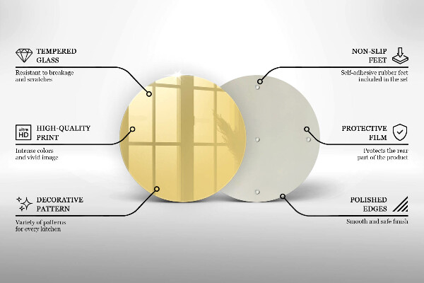 Steklena podloga za rezanje Rumena
