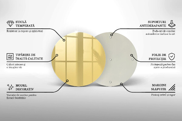 Steklena podloga za rezanje Rumena