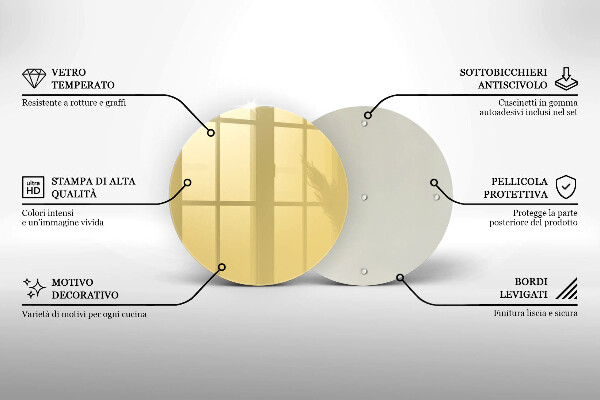 Steklena podloga za rezanje Rumena