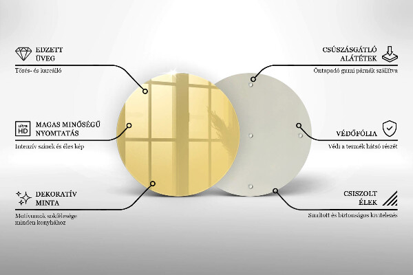 Steklena podloga za rezanje Rumena