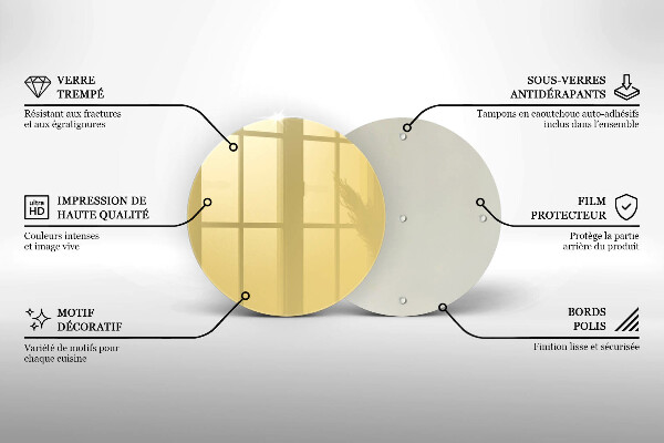 Steklena podloga za rezanje Rumena