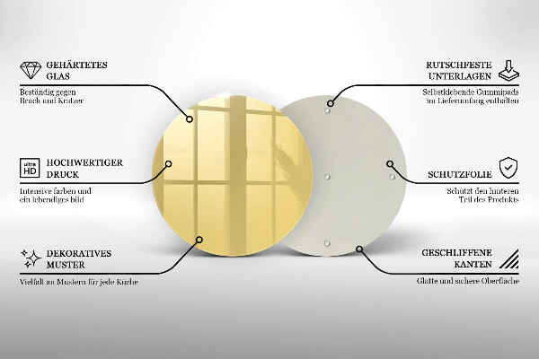 Steklena podloga za rezanje Rumena