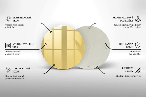 Steklena podloga za rezanje Rumena