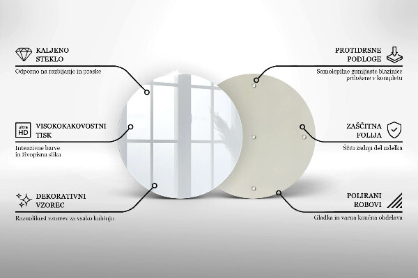 Steklena podloga za rezanje Bela barva