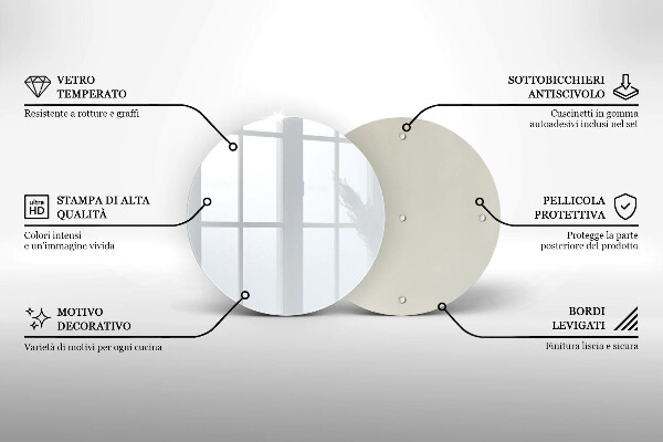 Steklena podloga za rezanje Bela barva