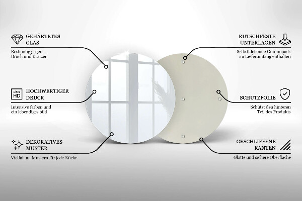 Steklena podloga za rezanje Bela barva