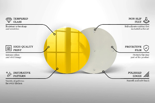 Steklena podloga za rezanje Rumena