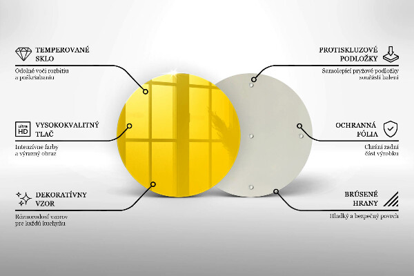 Steklena podloga za rezanje Rumena