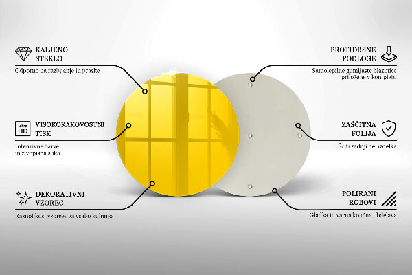 Steklena podloga za rezanje Rumena