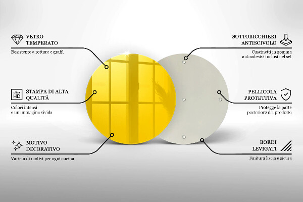 Steklena podloga za rezanje Rumena