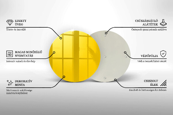 Steklena podloga za rezanje Rumena