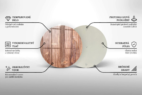 Steklena podloga za rezanje Naravni les