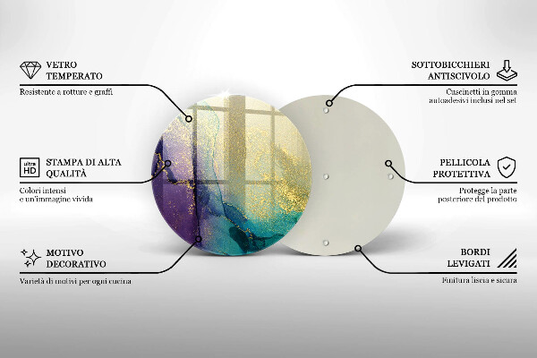 Steklena podloga za rezanje Ozadje z zlatom