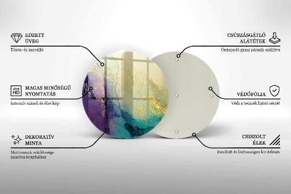 Steklena podloga za rezanje Ozadje z zlatom