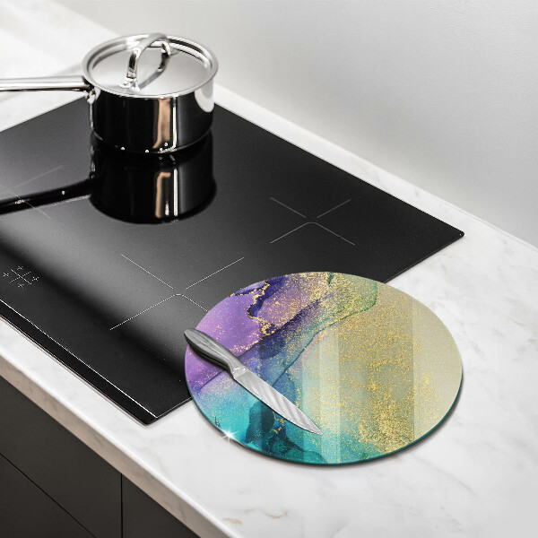 Steklena podloga za rezanje Ozadje z zlatom