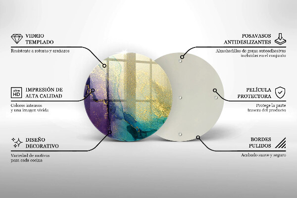 Steklena podloga za rezanje Ozadje z zlatom