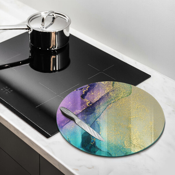 Steklena podloga za rezanje Ozadje z zlatom