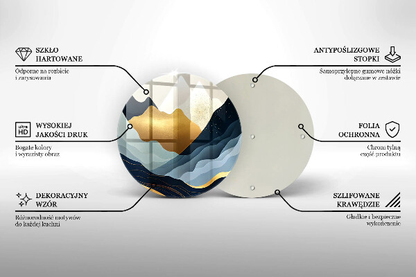 Steklena podloga za rezanje Abstraktne gore