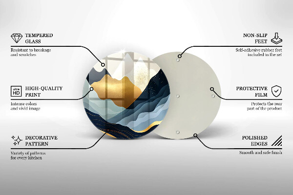 Steklena podloga za rezanje Abstraktne gore