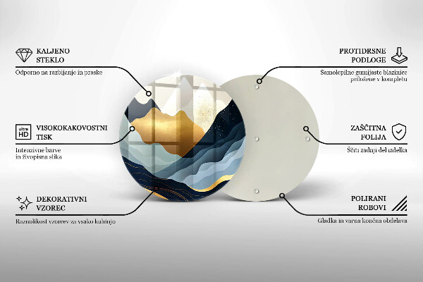 Steklena podloga za rezanje Abstraktne gore